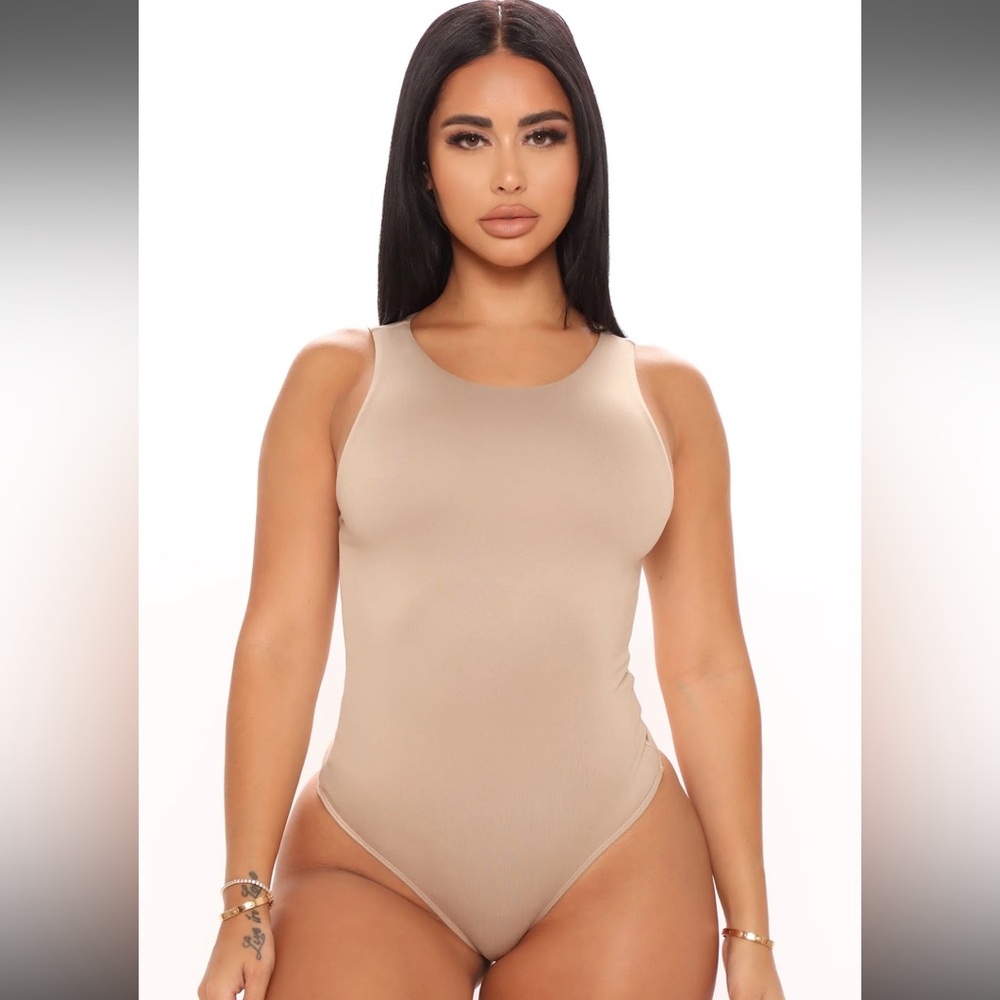 Aimee Double Lined Bodysuit - Taupe
